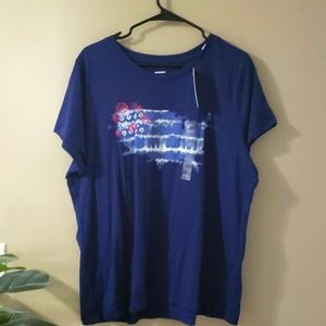 Women's USA blue Tee Shirt XXL 4th of July